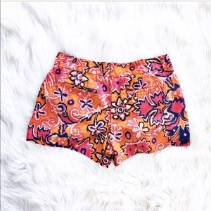 LOFT Printed Linen Shorts